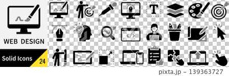 A set of silhouette icons for vector web design. 139363727