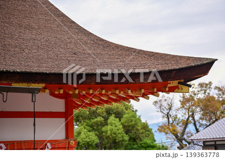 Close-up view of Fushimi Inari Taisha(Fushimi Inari Shrine) is a popular tourist destination in Kyoto, Japan. Fushimi Inari Shrine architecture. Building exterior. Close-up view of Fushimi Inari Taisha(Fushimi Inari Shrine) is a popular tourist destination in Kyoto, Japan. Fushimi Inari Shrine architecture. Building exterior. 139363778