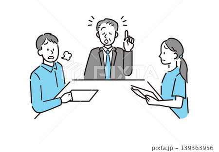 終わらない会議にうんざりする社員たちのイラスト 終わらない会議にうんざりする社員たちのイラスト 139363956