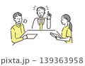 終わらない会議にうんざりする社員たちのイラスト 139363958