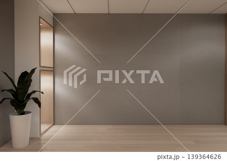 Gray color shelf on Built-in mock up smath board wall minimalist in wooden floor and decoration, room japandi modern style.3D rendering Gray color shelf on Built-in mock up smath board wall minimalist in wooden floor and decoration, room japandi modern style.3D rendering 139364626