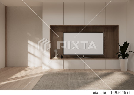 shelf wall Built-in mock up minimalist, room japandi modern style,Empty white wall on wooden floor and decoration.3D rendering shelf wall Built-in mock up minimalist, room japandi modern style,Empty white wall on wooden floor and decoration.3D rendering 139364651