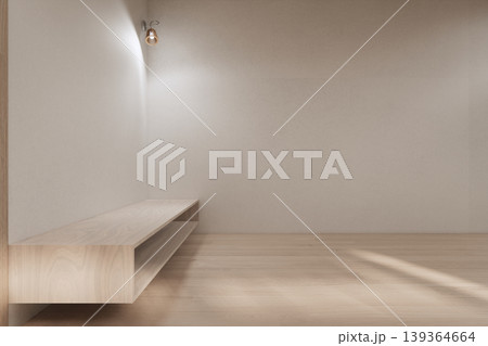 shelf wall Built-in mock up minimalist, room japandi modern style,Empty white wall on wooden floor and decoration.3D rendering shelf wall Built-in mock up minimalist, room japandi modern style,Empty white wall on wooden floor and decoration.3D rendering 139364664