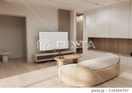 Mock up Cabinet for smath Tv on living room Built-in wall minimalist,Empty shelf wall on wooden floor .3D rendering Mock up Cabinet for smath Tv on living room Built-in wall minimalist,Empty shelf wall on wooden floor .3D rendering 139364707
