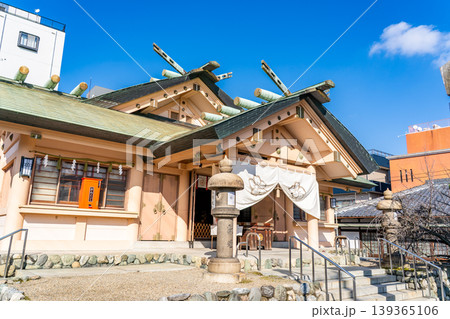 櫻宮’（通称：桜宮神社）拝殿（大阪のお伊勢さま）錦絵浪華百景の”さくらの宮景”に描かれている神社 139365106