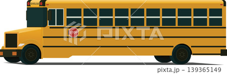 School bus angled front side view stock illustration 139365149