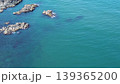 浜益の毘砂別川河口と日本海の自然風景 北海道石狩市 空撮 139365200