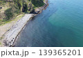 浜益の毘砂別川河口と日本海の自然風景 北海道石狩市 空撮 139365201