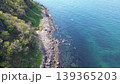 浜益の毘砂別川河口と日本海の自然風景 北海道石狩市 空撮 139365203