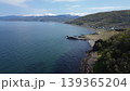 浜益の毘砂別川河口と日本海の自然風景 北海道石狩市 空撮 139365204