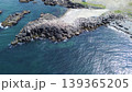 浜益の毘砂別川河口と日本海の自然風景 北海道石狩市 空撮 139365205