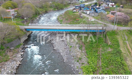 北海道石狩市浜益 幌川河口と日本海の海岸風景 ドローン空撮 北海道石狩市浜益 幌川河口と日本海の海岸風景 ドローン空撮 139365322