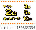 ポイント2倍のバナー　イラスト　　広告　ポップ　ポスター 139365336