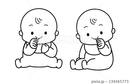 指しゃぶりをしているかわいい赤ちゃんのイラスト 指しゃぶりをしているかわいい赤ちゃんのイラスト 139365773