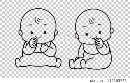 指しゃぶりをしているかわいい赤ちゃんのイラスト 指しゃぶりをしているかわいい赤ちゃんのイラスト 139365773