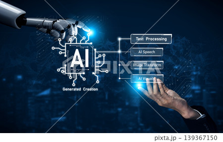 AI Brain Processing Data with Generative Artificial Intelligence Concept Vouch 139367150