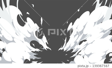 衝撃の煙のエフェクトのイラスト素材_16:9 139367387
