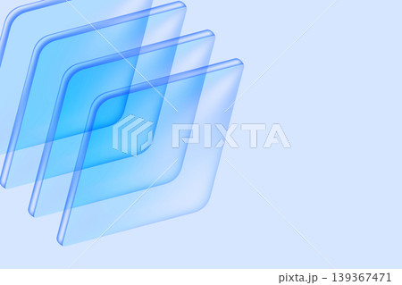 Abstract blue technology background with overlapping glass squares. Modern glassmorphism design for corporate and digital media, vector illustration Abstract blue technology background with overlapping glass squares. Modern glassmorphism design for corporate and digital media, vector illustration 139367471