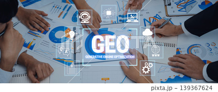 Collaborative Business Meeting on Generative Engine Optimization with Charts, Graphs, and Digital Tools in a Modern Office Space Fluxor Collaborative Business Meeting on Generative Engine Optimization with Charts, Graphs, and Digital Tools in a Modern Office Space Fluxor 139367624