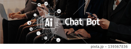 Engaging interaction with artificial intelligence and chat bots as modern technology transforms communication in a digital landscape Trope 139367836