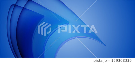 Abstract blue technology background with flowing layered geometric shapes. Futuristic digital wave design for innovative corporate media and web headers 139368339