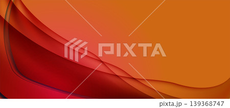 Abstract red and orange background with flowing dynamic waves. Modern energetic design for creative advertising and digital media headers, vector illustration. 139368747