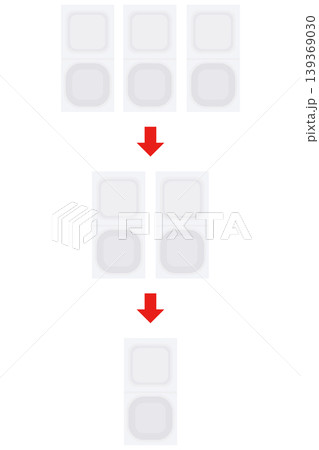 納豆パック容器の供給減少と不足を示すシンプル図解イラスト 139369030