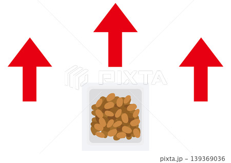納豆の値上げと価格上昇を示すシンプルなイラスト 納豆の値上げと価格上昇を示すシンプルなイラスト 139369036