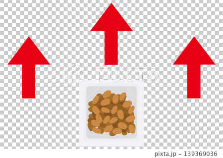 納豆の値上げと価格上昇を示すシンプルなイラスト 納豆の値上げと価格上昇を示すシンプルなイラスト 139369036