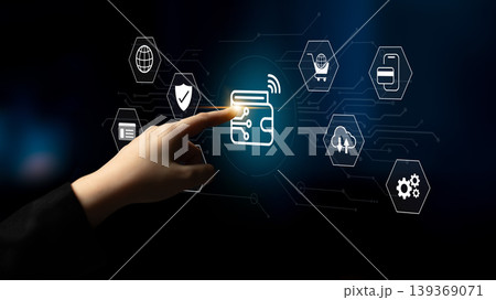 Digital wallet and online payment security system concept Parse Digital wallet and online payment security system concept Parse 139369071