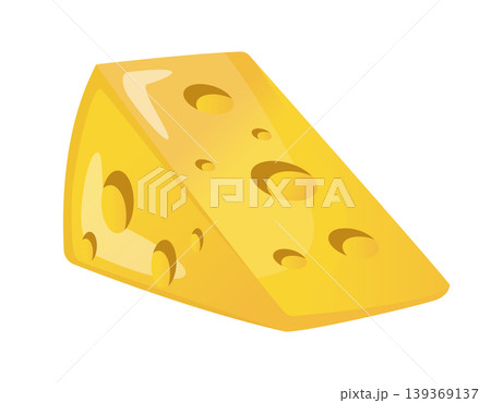 Gradieng yellow wedge of Swiss cheese icon with distinctive holes Gradieng yellow wedge of Swiss cheese icon with distinctive holes 139369137