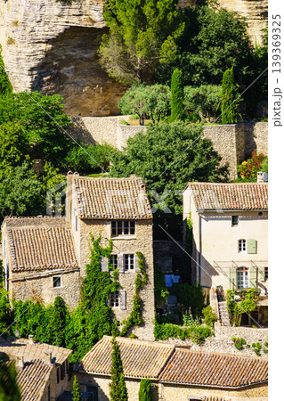 Hilltop village Gordes in the Vaucluse department in the Provence-Alpes-Cote d'Azur in France 139369325