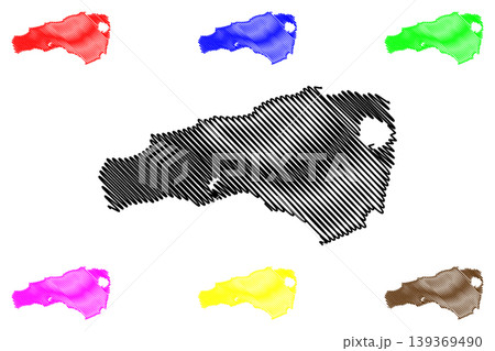 Rum Cay island (Commonwealth of The Bahamas, Cenrtal America, Caribbean islands) map vector illustration, scribble sketch Mamana and Santa Maria de la Concepcion map 139369490