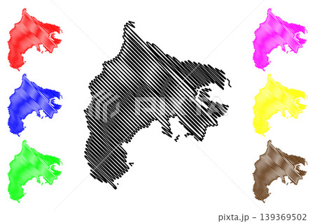 Tierra Bomba island (Republic of Colombia, Cenrtal America, Caribbean islands) map vector illustration, scribble sketch Isla Tierra Bomba map 139369502