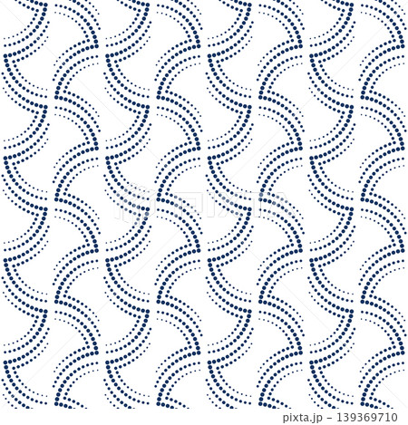 Art nouveau seamless pattern. Calm dark blue and vintage white colors design. Geometric dotted lines ornament. For wallpaper, giftpapers, textile. Art nouveau seamless pattern. Calm dark blue and vintage white colors design. Geometric dotted lines ornament. For wallpaper, giftpapers, textile. 139369710