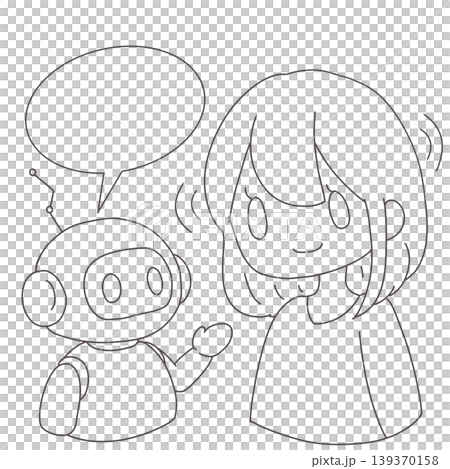 AIロボットと人の会話・コミュニケーションイラスト 139370158