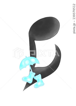 雨具の付いた音符 雨具の付いた音符 139370512