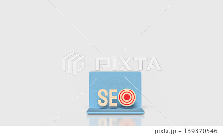 Laptop SEO Target Marketing Strategy 3d render. Laptop SEO Target Marketing Strategy 3d render. 139370546