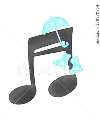 雨具の付いた音符 雨具の付いた音符 139370554