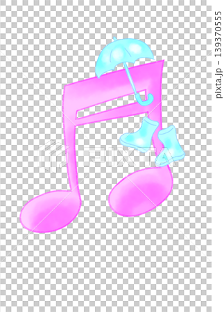 雨具の付いた音符 139370555