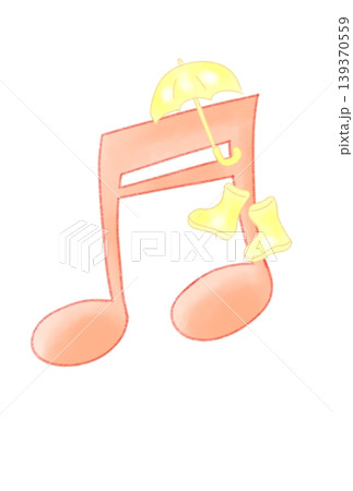 雨具の付いた音符 雨具の付いた音符 139370559