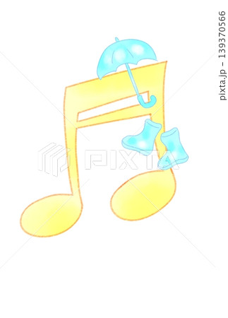 雨具の付いた音符 雨具の付いた音符 139370566