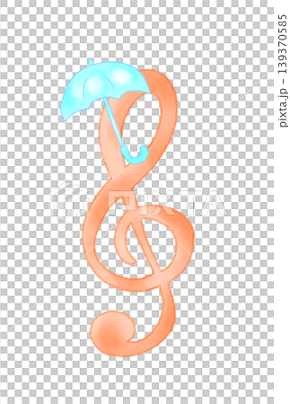 Musical note with umbrella Musical note with umbrella 139370585