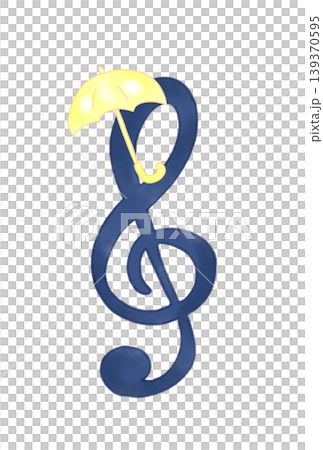 Musical note with umbrella Musical note with umbrella 139370595