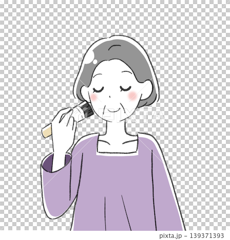 化粧をするシニア女性 化粧をするシニア女性 139371393