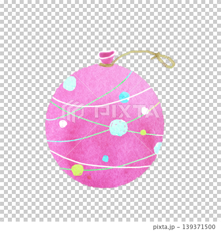Colorful hand-painted watercolor yo-yo (pink) 139371500