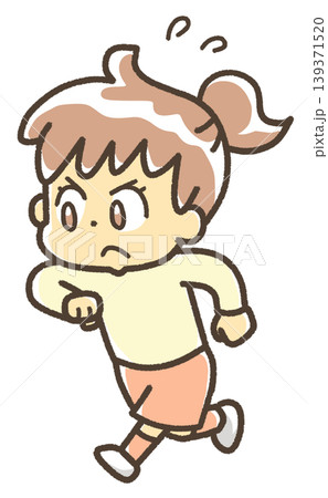 一生懸命走っている女の子のイラスト 一生懸命走っている女の子のイラスト 139371520