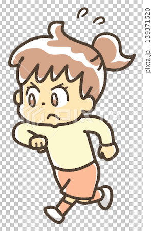一生懸命走っている女の子のイラスト 一生懸命走っている女の子のイラスト 139371520