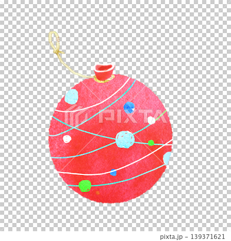 Colorful hand-painted watercolor yo-yo (red) 139371621