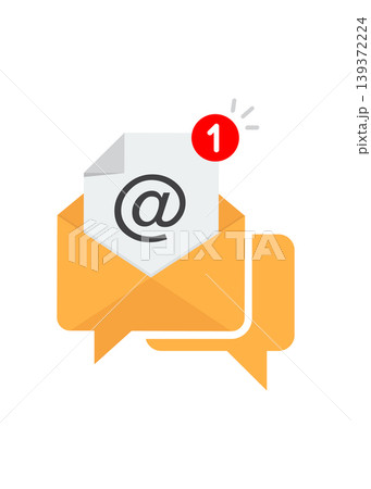 Message or email notification concept vector illustration Message or email notification concept vector illustration 139372224